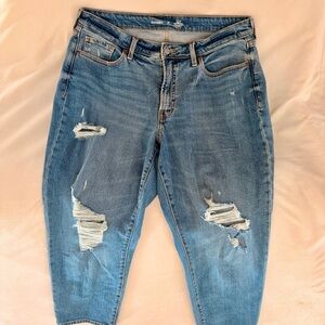 Old Navy Women's Light Blue High Rise Curvy OG Straight Jeans